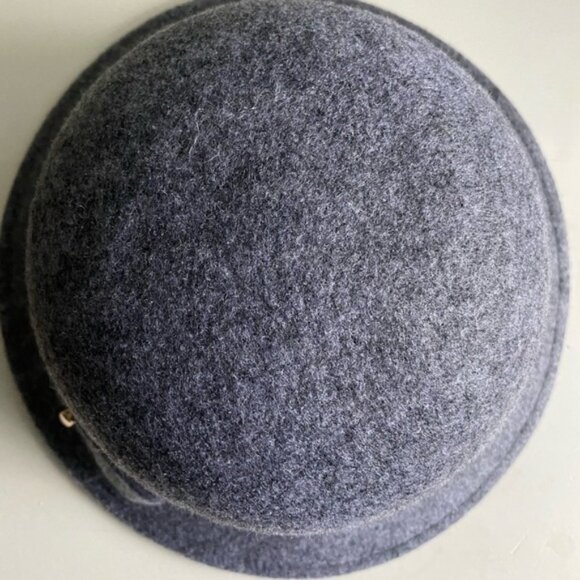 ?wool Blend Charcoal Grey Cloche Hat, Size 57, Good Condition main image 8
